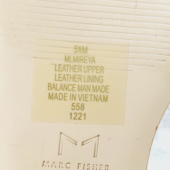 New Marc Fisher Mireya Brown Leather Flat Strappy Sandals H951 - Picture 10 of 11